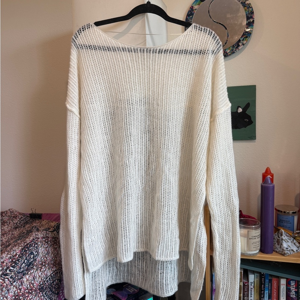 Free People Cream Knit Sweater